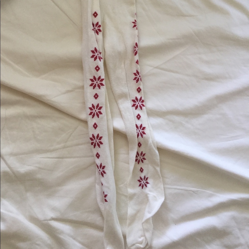 NWOT white and red tights (2T-3T). Super cute